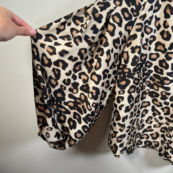 Boden Harriet Blouse Size 6 Leopard Print Bishop Sleeve Work Office Career - Picture 6 of 11